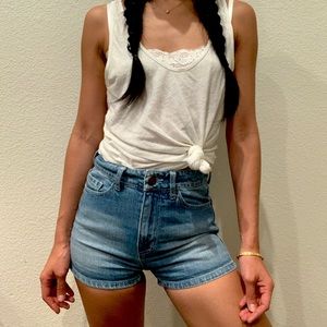 BDG high waist light blue denim shorts